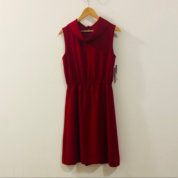 tahari red dress